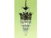 AF Lighting 7507 1H Elements Series Sovereign Chandelier with Glass Diamond Cr