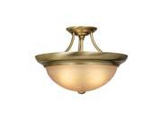 Vaxcel 17 Semi Flush Ceiling Light Antique Brass CF38217A