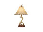 Vaxcel Lodge Table Lamp Nochian Stone w Faux Leather Shade TB33066NS