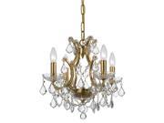 Crystorama Filmore 4 Light Chandelier in Antique Gold 4454 GA CL S