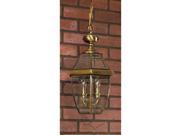 Quoizel 3 Light Newbury Outdoor Pendant in Antique Brass NY1179A