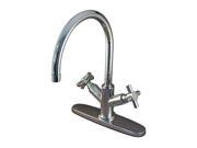 Kingston Brass KS875.JXLS Concord Kitchen Faucet with Metal Cross Handles and De Polished Chrome