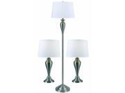 Kenroy Home Edson 3 Pack Lamps Brushed Steel 80013BS