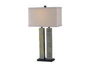 Kenroy Home Barre Table Lamp Green Slate Natural Slate Finish 21039SL