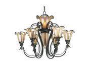 Kenroy Home Inverness 6 3 Light Chandelier Tuscan Silver Finish 90896TS