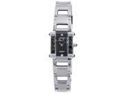 Chronotech Womens Black Dial Stainless Steel Band Watch