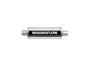 Magnaflow Performance Exhaust 14161 Race Series Stainless Steel Muffler; 6 in. Round Body; 3.5 in. Inlet Outlet; Center Center; 3.5 in. Core; 14 in. Body Length