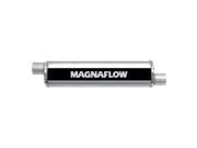 Magnaflow Performance Exhaust 13749 XL 3 Chamber Muffler; 7 x 7 in. Round Body; 3 in. Inlet Outlet; 30 in. Body 36 in. Overall Length; Offset Offset; Satin Stai