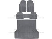 Car Floor Mat Rubber Gray 4 PC Set Heavy Duty All Weather MAX Protection