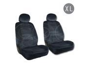 BDK Charcoal Dotted Car Seat Covers Cloth Extra Size Regal Style 4 PC Premium