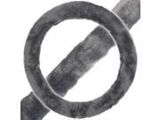 Faux Fur Steering Wheel Cover Fits from 14.5 to 15.5 inches Gray