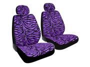 BDK Purple Animal Print Premium Safari Zebra 4 Piece Seat Covers for CAR SUV VAN