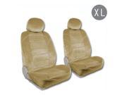 BDK Beige Dotted Car Seat Covers Cloth Extra Size Regal Style 4 Piece Premium