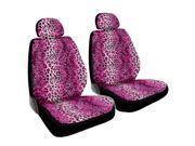 BDK Pink Animal Print Premium Safari Leopard 4 Piece Seat Covers for CAR SUV VAN