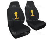 BDK 2 Pc Looney Tunes Tweety Bird Licensed Integrated High Back Seat Covers