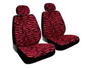 BDK Red Animal Print Premium Safari Zebra 4 Piece Seat Covers for CAR SUV VAN