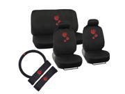 Lady Bug Seat Cover and Gray All Weather Mats 13PC Full Auto Set by BDK
