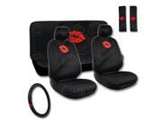 9 piece Kiss Mark Exquisite Seat Cover Full Set Front and Rear