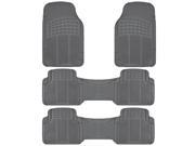 4pc Set All Season Heavy Duty Rubber VAN Car Gray Floor Mat Front Rear Liner