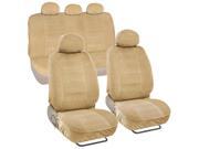 Car Seat Covers Encore Material Beige Cloth Set of 9pc Padded