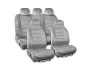 Checkered Cloth Scottsdale Seat Covers High Back Padded in Gray