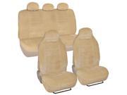 High Back Seat Covers Encore Velour Cloth 7pc Full Interior in Beige