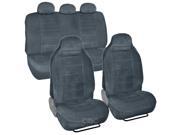 High Back Seat Covers Encore Velour Cloth 7pc Full Interior in Charcoal