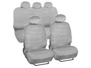 Gray Dotted Cloth 3 mm Encore Style 9 Piece Premium Car Seat Covers