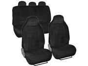 Black Full Cloth High Back Encore style Premium Car Seat Covers 7 pc