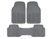All Season Car Rubber Floor Mats Gray 3 Piece Heavy Duty Trimmable Fit