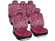 Hot Pink Animal Print Zebra Seat Covers Set w Split Bench for CAR SUV VAN