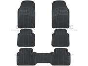 5pc Set All Weather Heavy Duty Rubber SUV Car Black Floor Mats Front Rear Liner