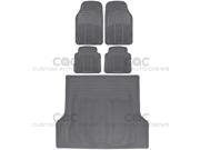 Gray Rubber Floor Mat for Car SUV Van 5 Piece All Weather Protection