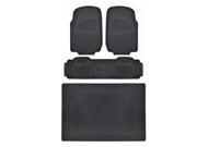 4pc Black Rubber Car SUV Floor Mat Heavy Duty All Weather Mats Liner BPA FREE