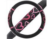 BDK Pink Hearts Design Steering Wheel Cover