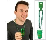 Beistle Company 33 St. Pat s Bead Necklace with Shot Glass