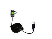 Retractable USB Power Port Ready charger cable designed for the Sonocaddie Auto Play Golf GPS and uses TipExchange