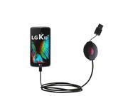 Retractable USB Power Port Ready charger cable designed for the LG K8 K10 and uses TipExchange