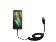 Coiled USB Cable compatible with the Motorola Moto E3 Power