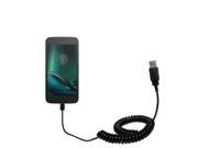 Coiled USB Cable compatible with the Motorola Moto G4 Play