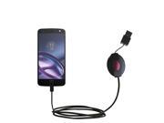 Retractable USB Power Port Ready charger cable designed for the Motorola Moto Z Play and uses TipExchange