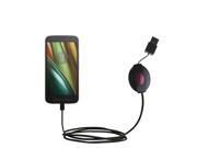 Retractable USB Power Port Ready charger cable designed for the Motorola Moto E3 Power and uses TipExchange