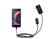 FM Transmitter Plus Car Charger compatible with the HTC Desire 10 Pro Lifestyle