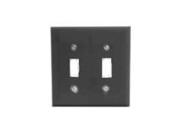 Cooper Wiring Devices 5139BK SP L Nylon 2 Gang Toggle Switch Standard Size Wall Plate Black