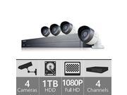 SDH B73040 Samsung 4 Channel 1080p HD 1TB Security System with 4 Cameras