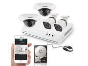 Zmodo 8CH HDMI NVR 2 Bullet Outdoor 2 Dome Indoor 720P HD PoE IP Security Camera System with 500GB Hard Drive