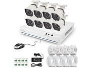 Zmodo 8CH HDMI NVR 8 Bullet Outdoor 720P HD PoE IP Security Camera System No HDD Pre Installed