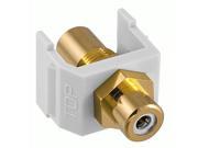 Hubbell SFRCWFFW Audio Video Connector RCA Gold Pass thru F F Coupler White White