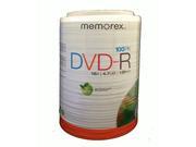 Memorex DVD R 32020034420 4.7GB 16X 4 Lang 100 pk Tote