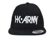 HK Army Snapback Hat Typeface Black White